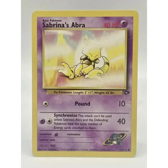 Sabrina's Abra 93/132 Gym Challenge Common Pokemon Non Holo Vintage‎ 2000 LP/NM - Picture 1 of 6